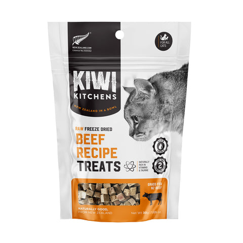 Kiwi Kitchens Raw Freeze Dried Beef Recipe Cat Treats 30g