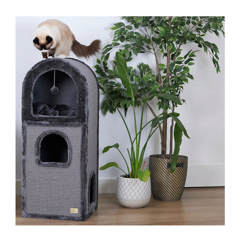 Kazoo 3 Chambers Cat Den Charcoal