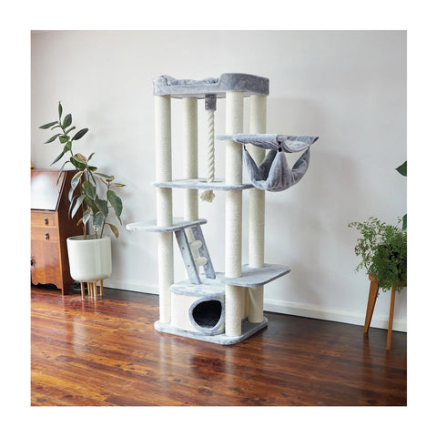 Kazoo 6 Level Climb Cat Scratch Furniture Cream and Ash