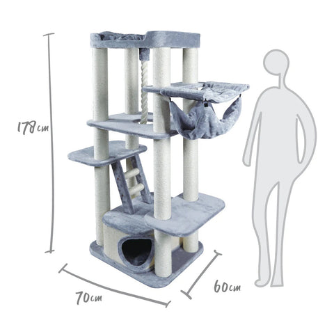 Kazoo 6 Level Climb Cat Scratch Furniture Cream and Ash