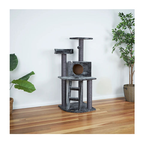 Kazoo Corner 3 Level Cat Scratch Furniture Charcoal