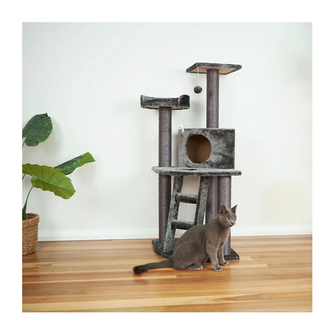 Kazoo Corner 3 Level Cat Scratch Furniture Charcoal