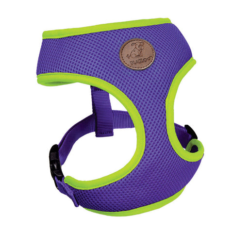 Kazoo Active Soft Walking Dog Harness Purple & Lime