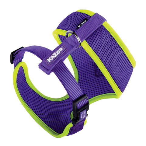 Kazoo Active Soft Walking Dog Harness Purple & Lime