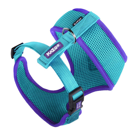 Kazoo Active Soft Walking Dog Harness Aqua & Purple