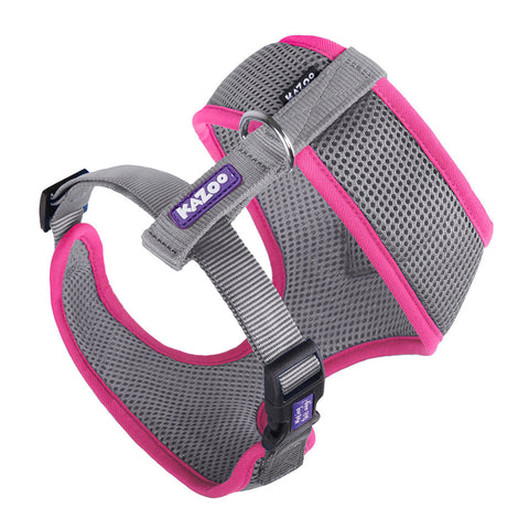 Kazoo Active Soft Walking Dog Harness Silver & Pink