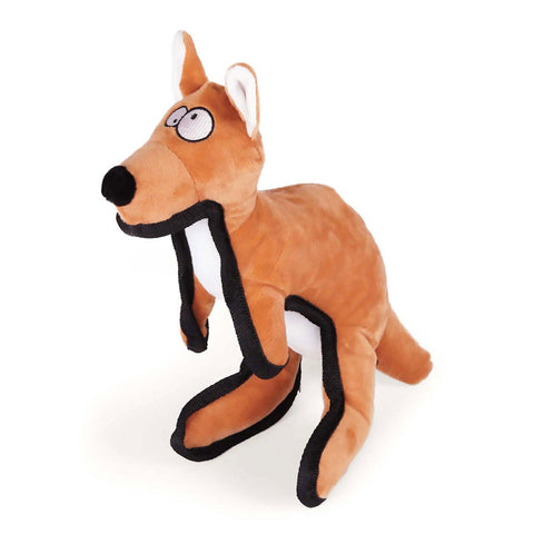 Kazoo Furries Tough Kangaroo Plush Dog Toy