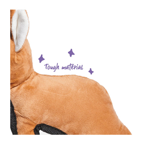 Kazoo Furries Tough Kangaroo Plush Dog Toy