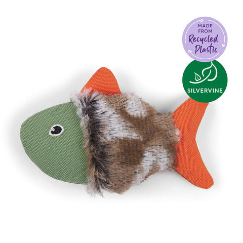 Kazoo Eco-Friendly Squishy fish with Silvervine Cat Toy