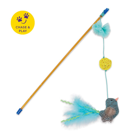 Kazoo Bluebird Chase & Play Wand Cat Toy