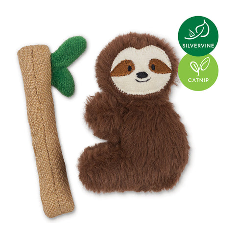 Kazoo Jungle Sloth with Catnip & Silvervine Cat Toy