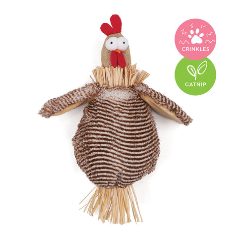 Kazoo Cheeky Crinkle Chicken with Catnip Cat Toy