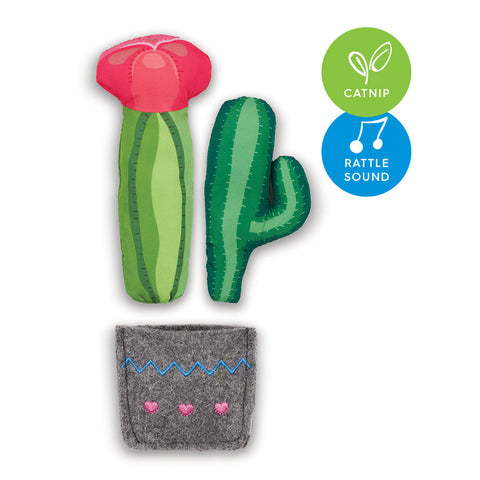 Kazoo Cactus Garden with Catnip & Rattle Sound Cat Toy