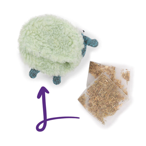 Kazoo Squinty Sheep with Removeable Silvervine Cat Toy