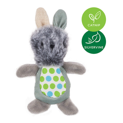 Kazoo Grumpy Rabbit with Catnip & Silvervine Cat Toy