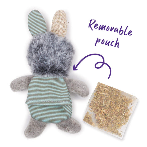 Kazoo Grumpy Rabbit with Catnip & Silvervine Cat Toy