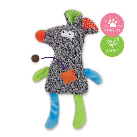 Kazoo Crinkle Mouse with Catnip Cat Toy