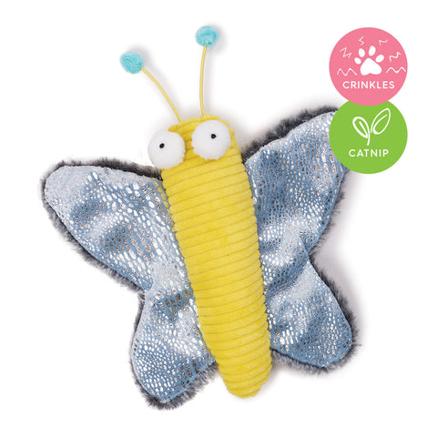 Kazoo Butterfly Kicker with Catnip & Crinkle Cat Toy