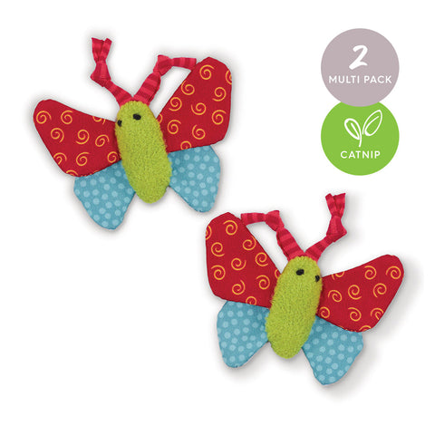 Kazoo Butterfly Buddies with Catnip Cat Toy 2pk