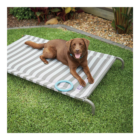 Kazoo Pillow Top Outdoor Dog Bed Grey & White