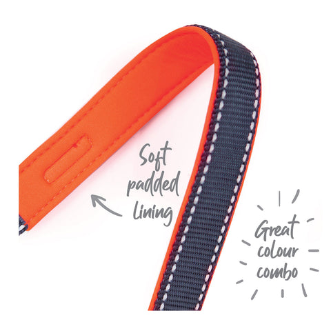 Kazoo Active Dog Lead Slate & Orange