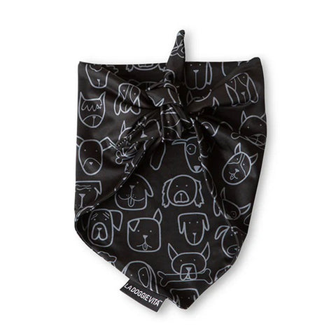 La Doggie Vita Dog Central Black Bandana