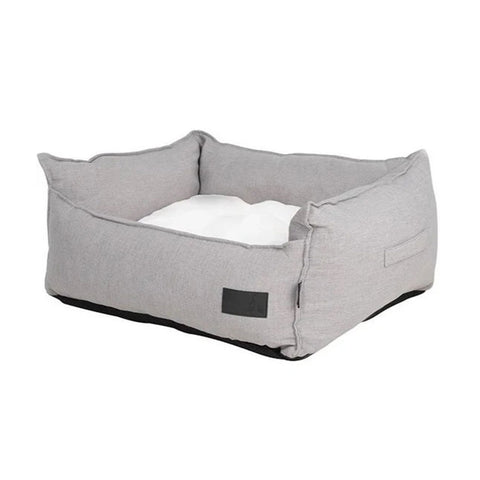 La Doggie Vita Luxe Trim Linen High Side Bed Stone