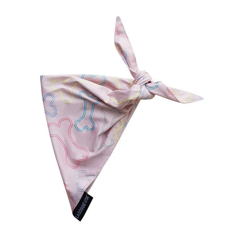 La Doggie Vita Neon Bone Pink Bandana