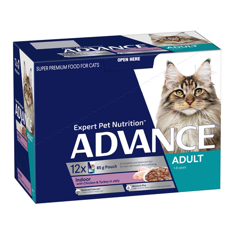 Advance Indoor Chicken & Turkey in Jelly Adult Wet Cat Food Pouch