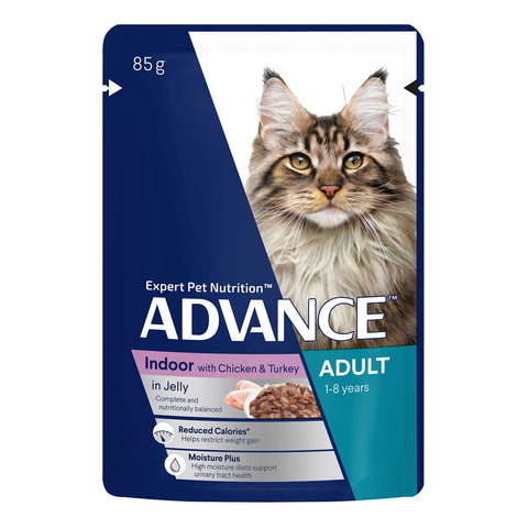 Advance Indoor Chicken & Turkey in Jelly Adult Wet Cat Food Pouch