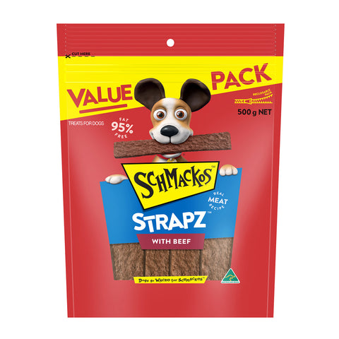 Schmackos Beef Strapz Dog Treats 500g