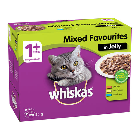 Whiskas Mixed Favourites in Jelly Adult Wet Cat Food 12x85g