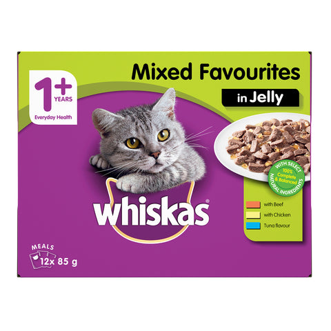 Whiskas Mixed Favourites in Jelly Adult Wet Cat Food 12x85g