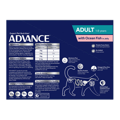 Advance Ocean Fish in Jelly Adult Wet Cat Food Pouch