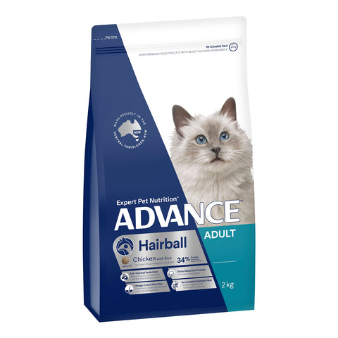 Advance Hairball Chicken & Rice Adult Dry Cat Food 2kg