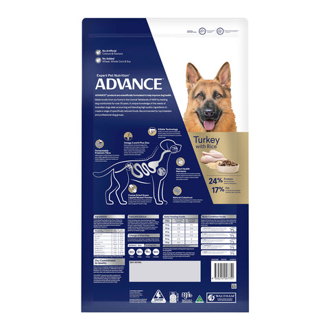 Advance Shepherds Turkey & Rice Adult Dry Dog Food 13kg