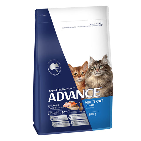 Advance Multi Cat Chicken, Salmon & Rice Adult Dry Cat Food