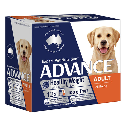 Advance Healthy Weight Turkey & Rice Adult Wet Dog Food Tray