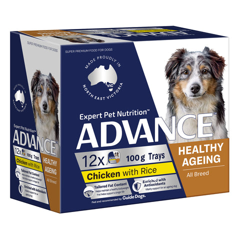 Advance Healthy Ageing Chicken & Rice Adult Wet Dog Food Tray