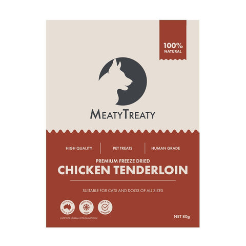 Meaty Treaty Freeze Dried Chicken Tenderloin Dog & Cat Treats 80g