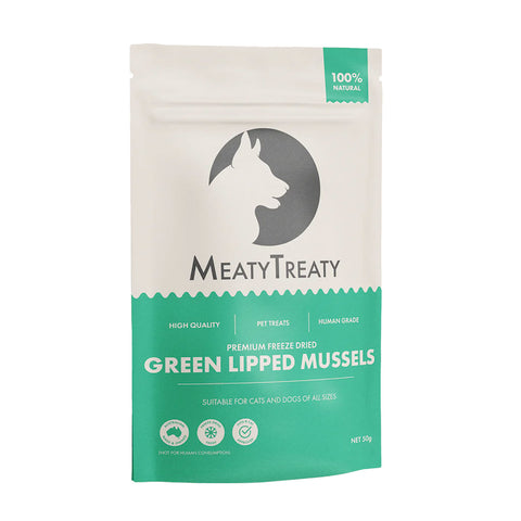 Meaty Treaty Freeze Dried Green Lipped Mussels Dog & Cat Treats 50g