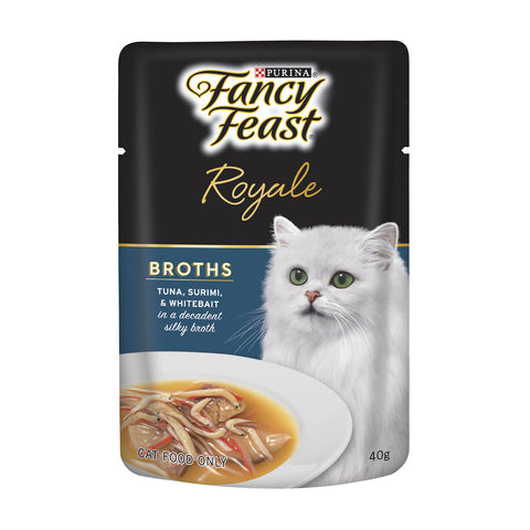 Fancy Feast Royale Tuna, Surimi & Whitebait Broth Adult Wet Cat Food 40g