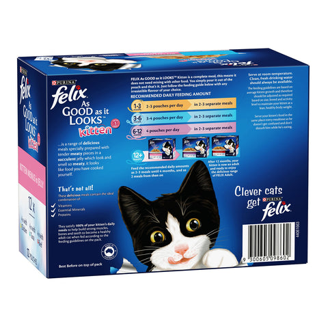 Felix Kitten Menus in Jelly Kitten Wet Cat Food Pouches 12x85g