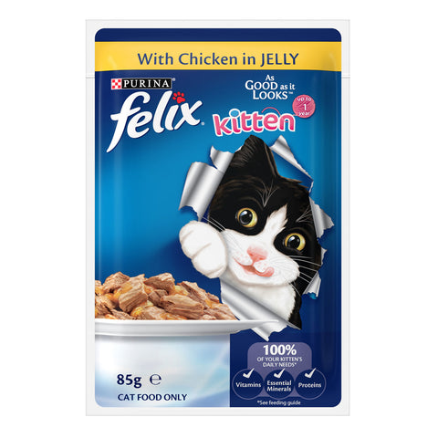 Felix Kitten Menus in Jelly Kitten Wet Cat Food Pouches 12x85g