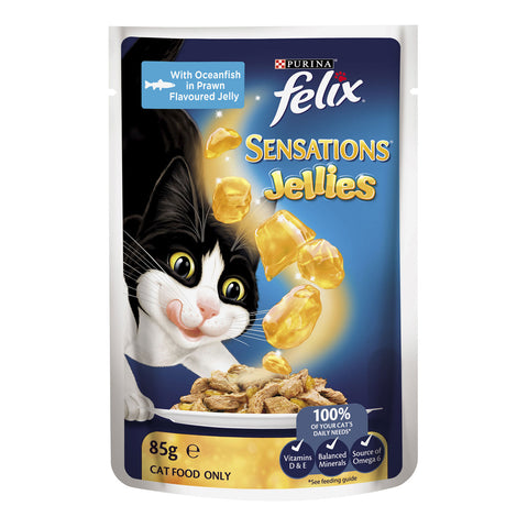 Felix Sensations Jellies Fish Selection Adult Wet Cat Food Pouches 12x85g