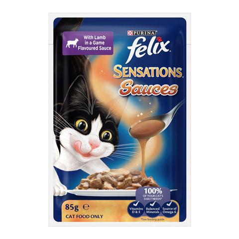 Felix Sensations Sauces Meat Selection Adult Wet Cat Food Pouches 12x85g