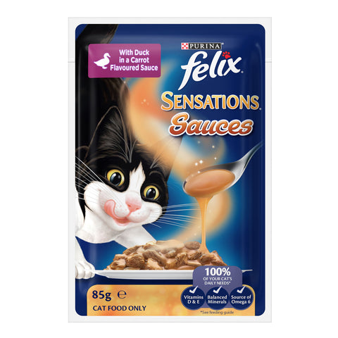 Felix Sensations Sauces Meat Selection Adult Wet Cat Food Pouches 12x85g