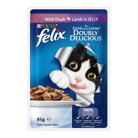 Felix Meat Selection in Jelly Adult Wet Cat Food Pouches 12x85g