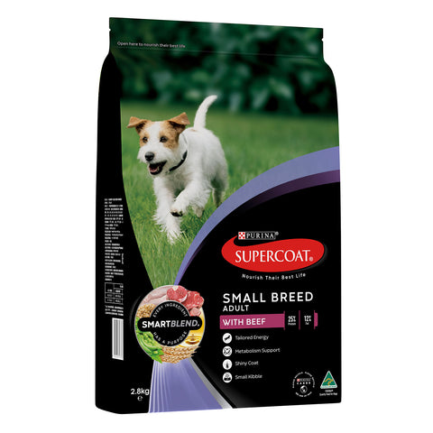 Supercoat Small Breed Beef Adult Dry Dog Food 2.8kg