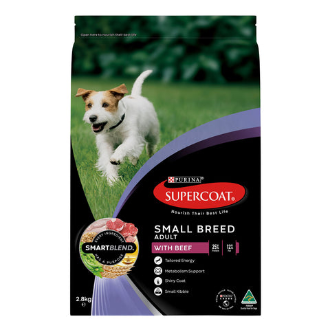 Supercoat Small Breed Beef Adult Dry Dog Food 2.8kg